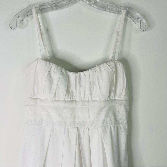 NEW BCX white trendy rosette Swiss dot cottagecore pleated dress small - Picture 2 of 9